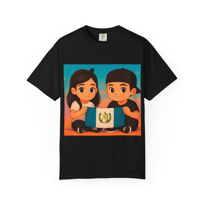 Guatemalan Kids Holding Flag T-Shirt — Cute Guatemala Pride Tee