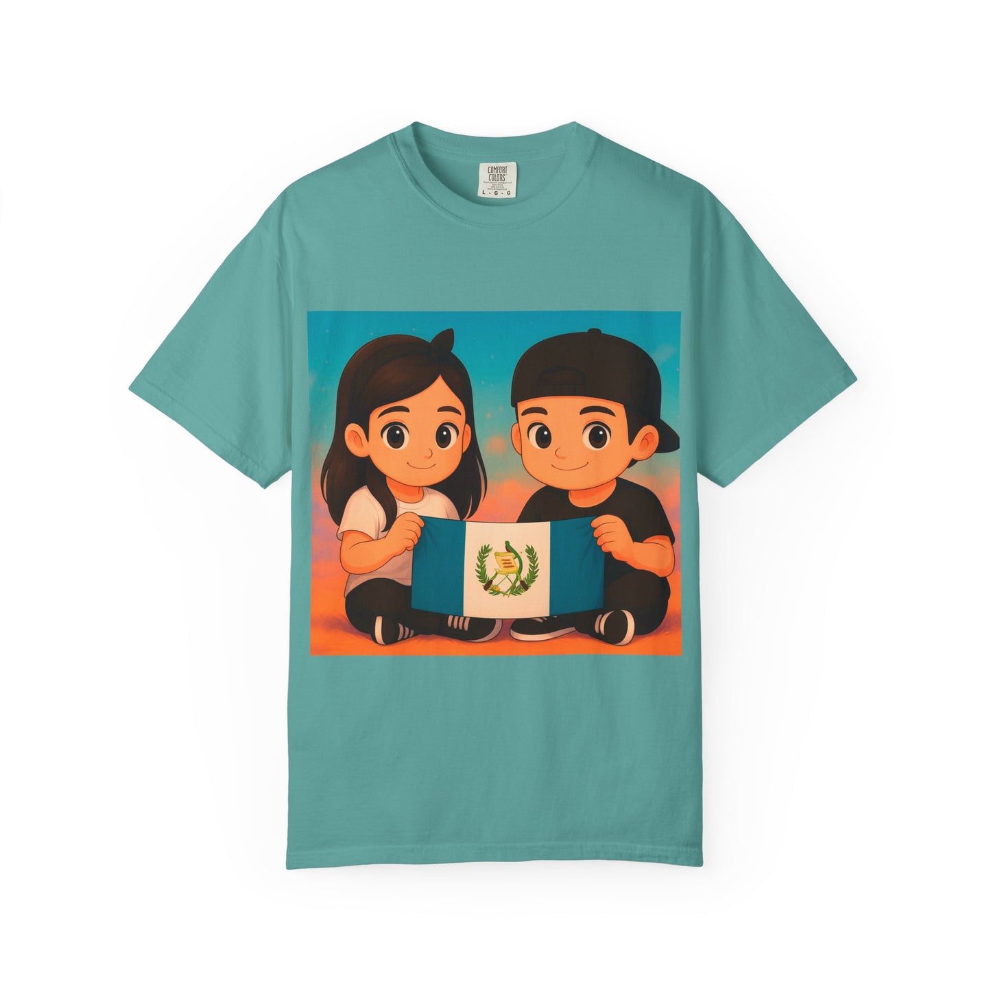 Guatemalan Kids Holding Flag T-Shirt — Cute Guatemala Pride Tee