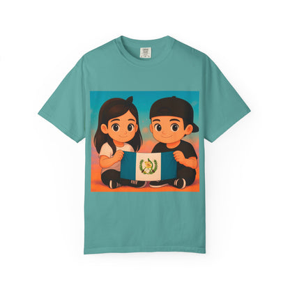 Guatemalan Kids Holding Flag T-Shirt — Cute Guatemala Pride Tee