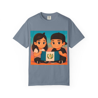 Guatemalan Kids Holding Flag T-Shirt — Cute Guatemala Pride Tee
