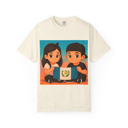 Guatemalan Kids Holding Flag T-Shirt — Cute Guatemala Pride Tee