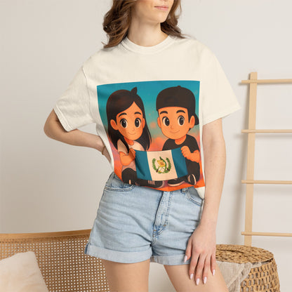 Guatemalan Kids Holding Flag T-Shirt — Cute Guatemala Pride Tee