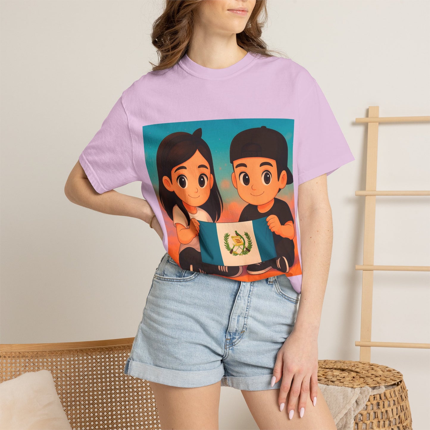 Guatemalan Kids Holding Flag T-Shirt — Cute Guatemala Pride Tee