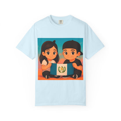 Guatemalan Kids Holding Flag T-Shirt — Cute Guatemala Pride Tee