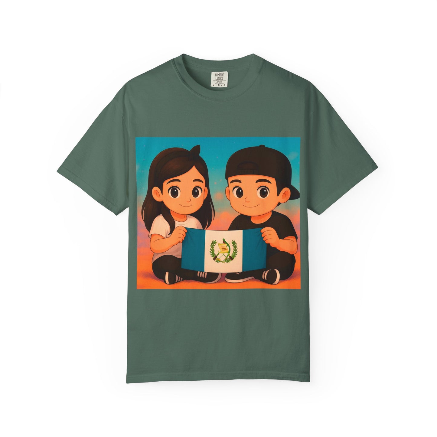 Guatemalan Kids Holding Flag T-Shirt — Cute Guatemala Pride Tee