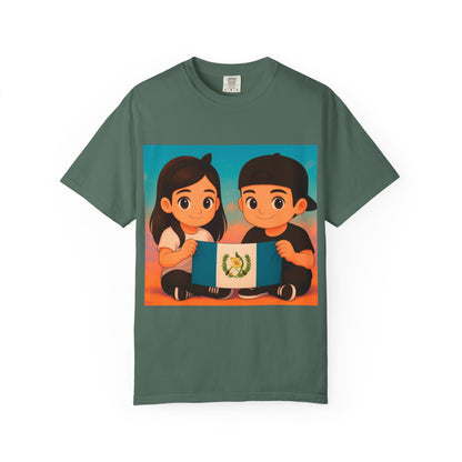 Guatemalan Kids Holding Flag T-Shirt — Cute Guatemala Pride Tee