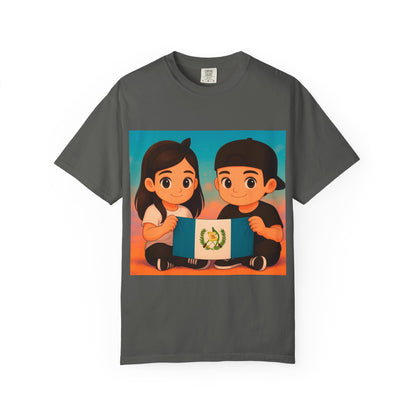 Guatemalan Kids Holding Flag T-Shirt — Cute Guatemala Pride Tee