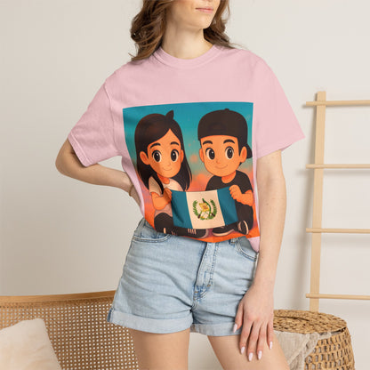 Guatemalan Kids Holding Flag T-Shirt — Cute Guatemala Pride Tee