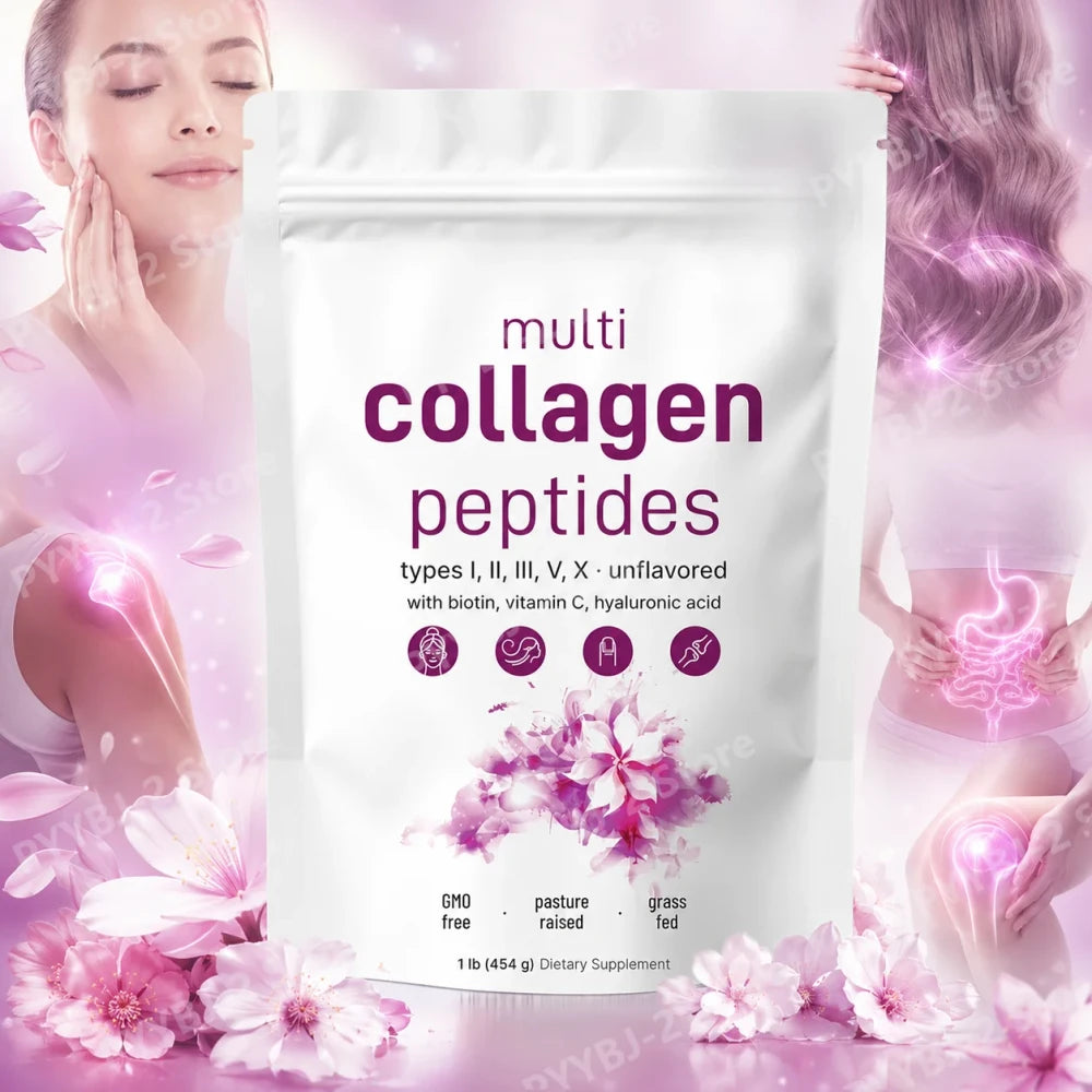 Multi-Collagen Peptides Powder with Vitamin C and Biotin