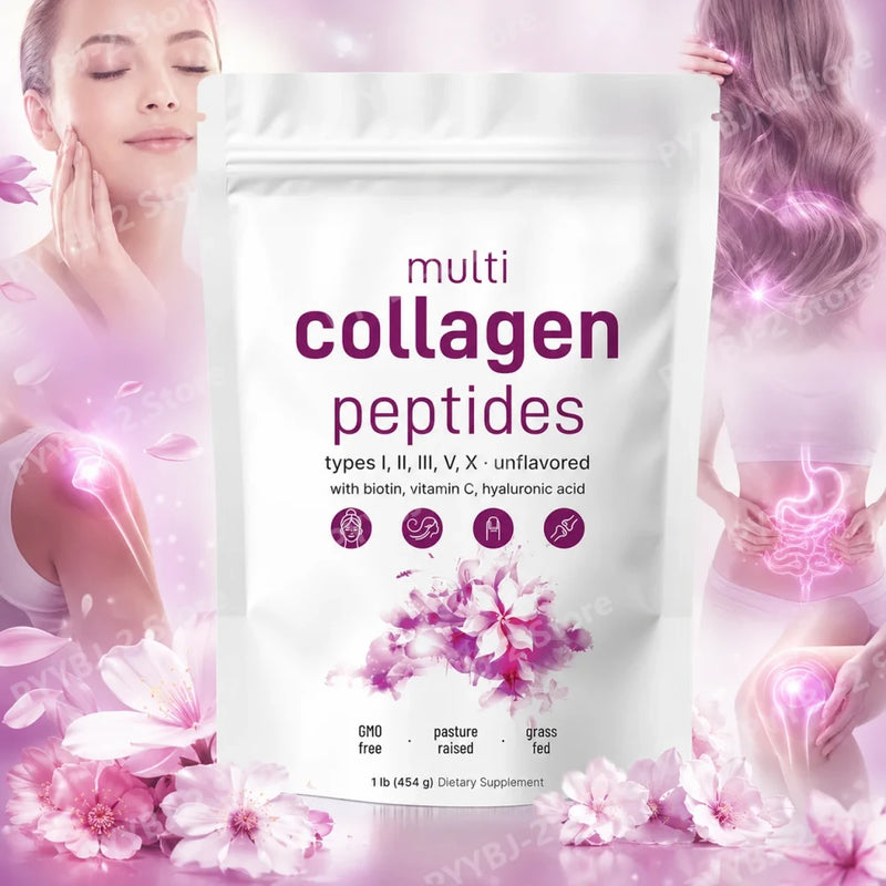 Multi-Collagen Peptides Powder with Vitamin C and Biotin