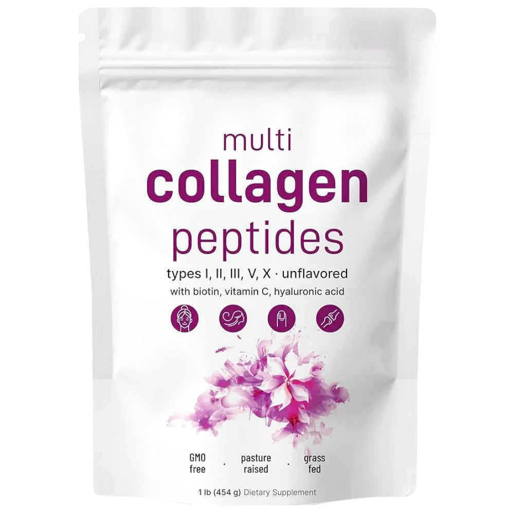 Multi-Collagen Peptides Powder with Vitamin C and Biotin
