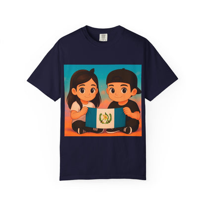 Guatemalan Kids Holding Flag T-Shirt — Cute Guatemala Pride Tee
