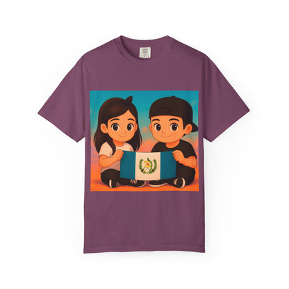 Guatemalan Kids Holding Flag T-Shirt — Cute Guatemala Pride Tee
