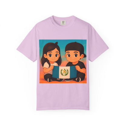 Guatemalan Kids Holding Flag T-Shirt — Cute Guatemala Pride Tee