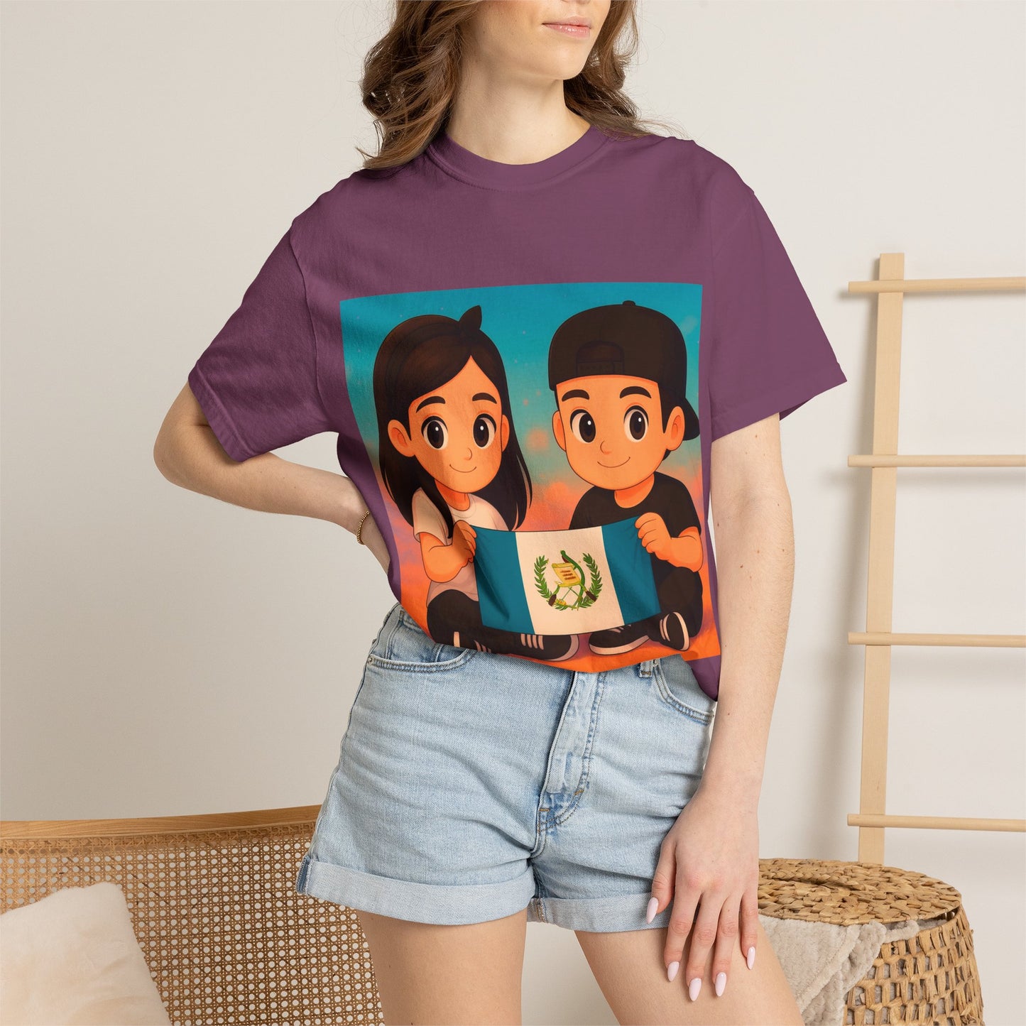 Guatemalan Kids Holding Flag T-Shirt — Cute Guatemala Pride Tee