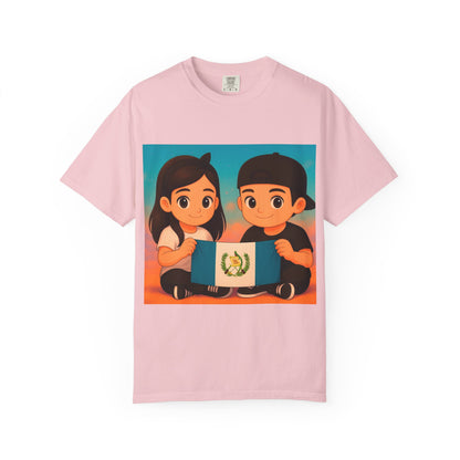 Guatemalan Kids Holding Flag T-Shirt — Cute Guatemala Pride Tee